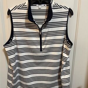 Chico’s Zenergy UPF Navy Striped Sleeveless Top